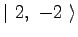 $\displaystyle \vert\ 2,\ -2\ \rangle$